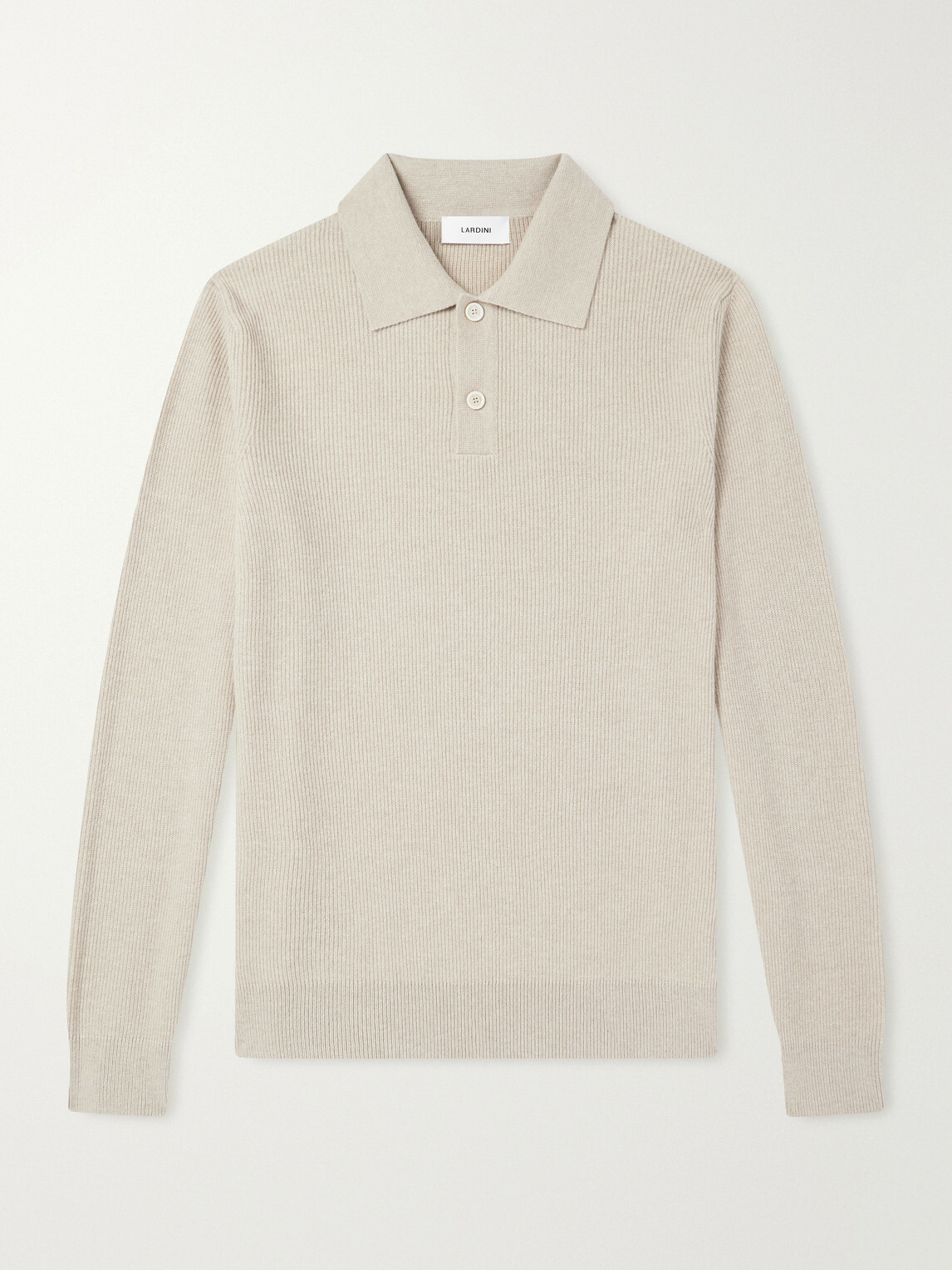 Lardini - Knitted Wool and Cashmere-Blend Polo Shirt - Neutrals