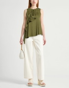 High Womens Top Military in Green