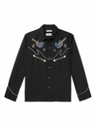 Nudie Jeans - Gonzo Embroidered Lyocell Western Shirt - Black