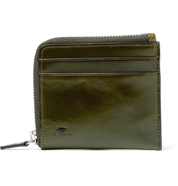 Photo: Il Bussetto - Polished-Leather Zip-Around Wallet - Men - Green