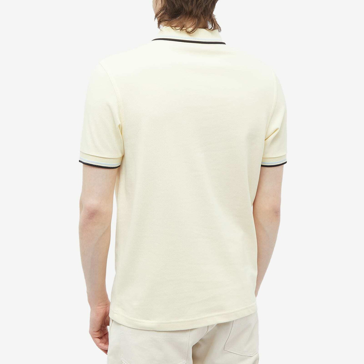 Fred Perry Authentic Men's Slim Fit Twin Tipped Polo Shirt in Ice Cream