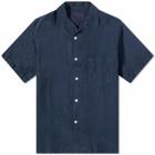 Portuguese Flannel Men's Linen Camp Vacation Shirt in Navy