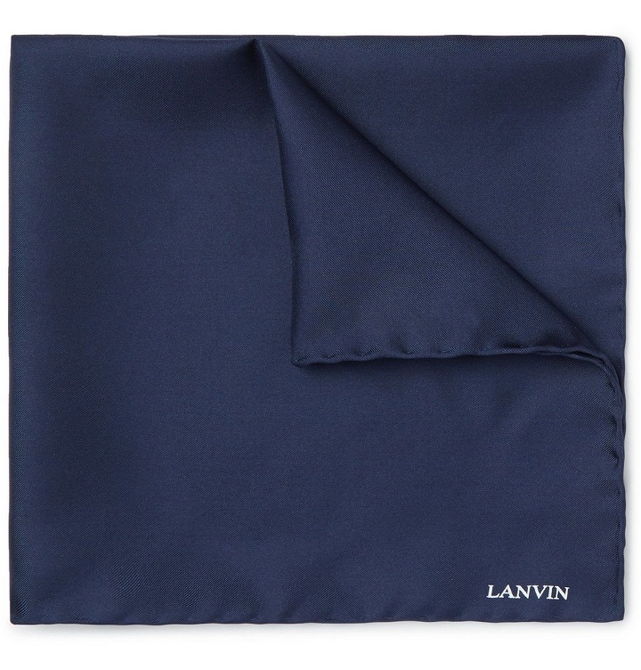 Photo: Lanvin - Silk-Twill Pocket Square - Men - Navy