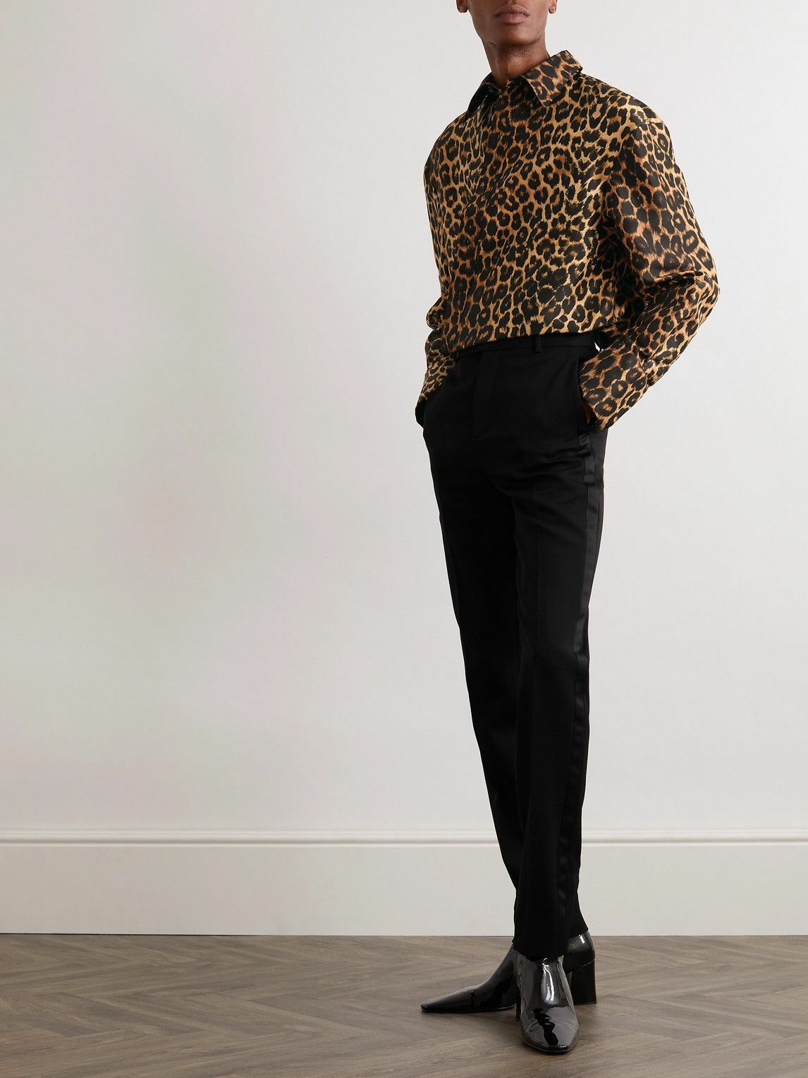 SAINT LAURENT - Leopard-Print Silk Shirt Saint Laurent