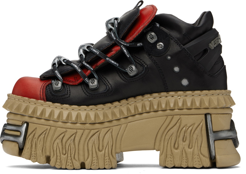 VETEMENTS Black & Red New Rock Edition Platform Sneakers Vetements