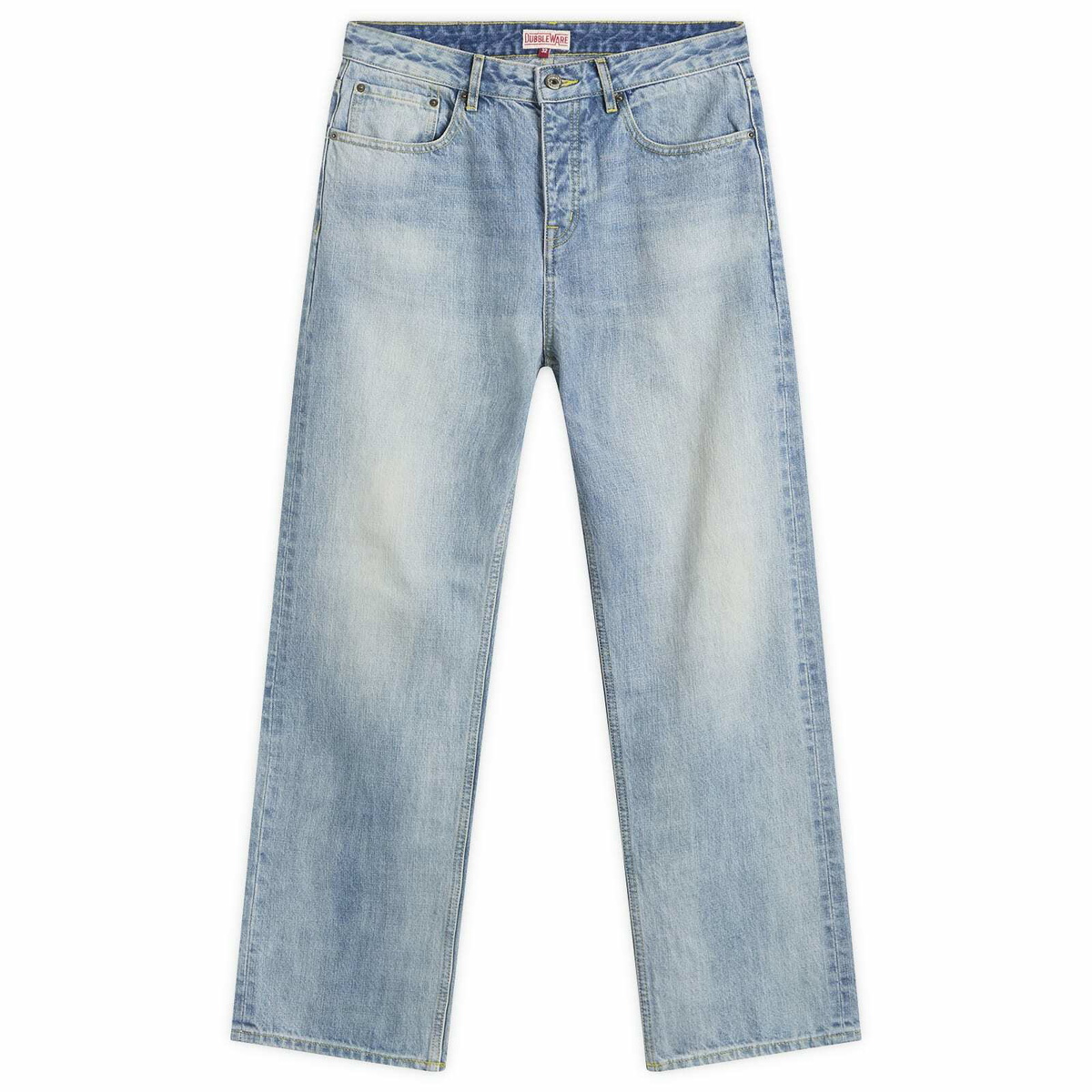 Dubbleware Men's Straight Leg Selvedge Denim Jeans in Stone Wash