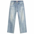 Dubbleware Men's Straight Leg Selvedge Denim Jeans in Stone Wash