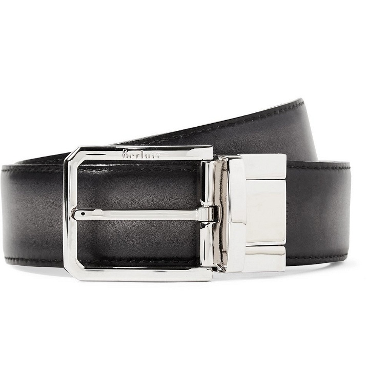 Photo: Berluti - 3.5cm Scritto Reversible Leather Belt - Men - Dark brown
