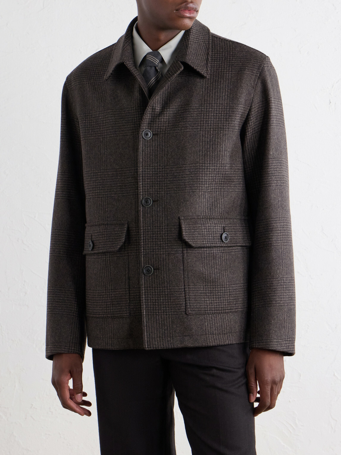 Herno - Padded Wool-Blend Tweed Overshirt - Brown