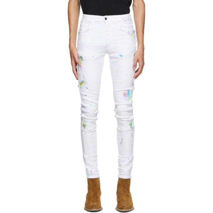 Photo: Amiri White Painter Workman Skinny Jeans