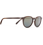 Berluti - Oliver Peoples Rue Marbeuf Round-Frame Acetate Polarised Mirrored Sunglasses - Men - Brown