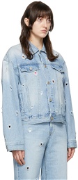 SJYP Blue Cut-Out Denim Jacket