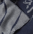 Berluti - Scritto Printed Wool Scarf - Men - Gray