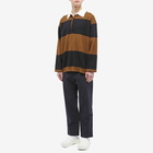 Studio Nicholson Men's Tarak Rugby Knit in Peat/Black Stripe