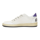 Golden Goose White and Yellow Ball Star Sneakers