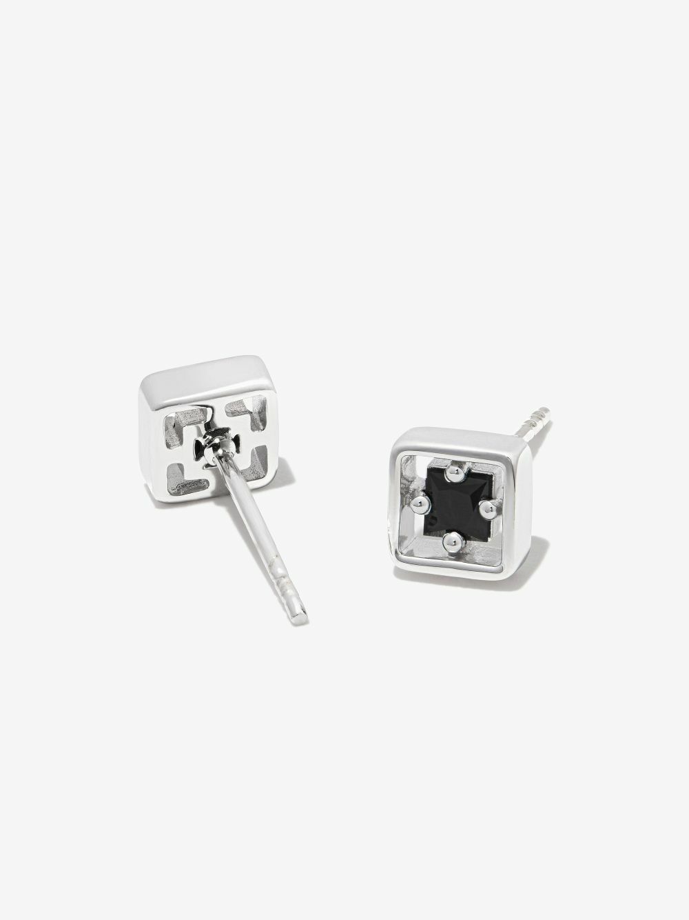 Suzanne Kalan 18kt White Gold Inlay Sapphire Stud Earrings