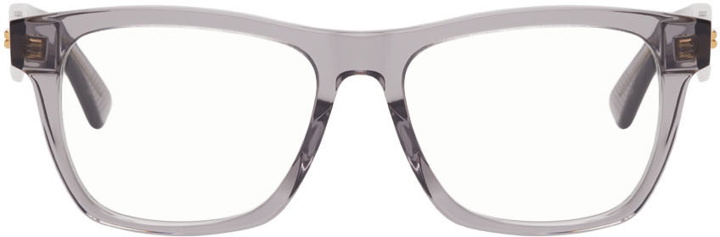 Photo: Bottega Veneta Grey Transparent Shiny Glasses