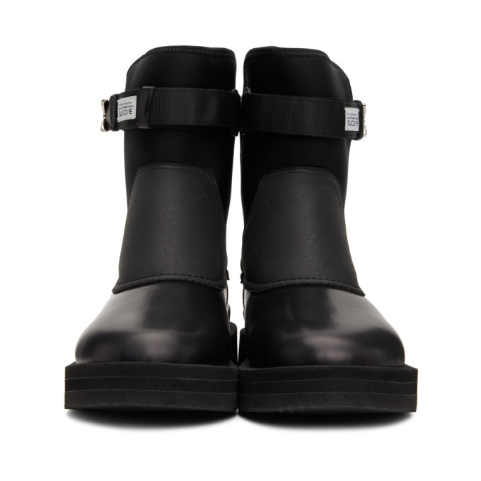 Toga Black Suicoke Edition Perforated Buckled Boots Toga Pulla