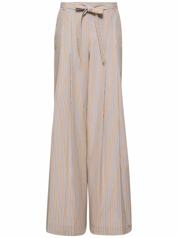 Photo: ALBERTA FERRETTI Striped Poplin Belted Wide Pants