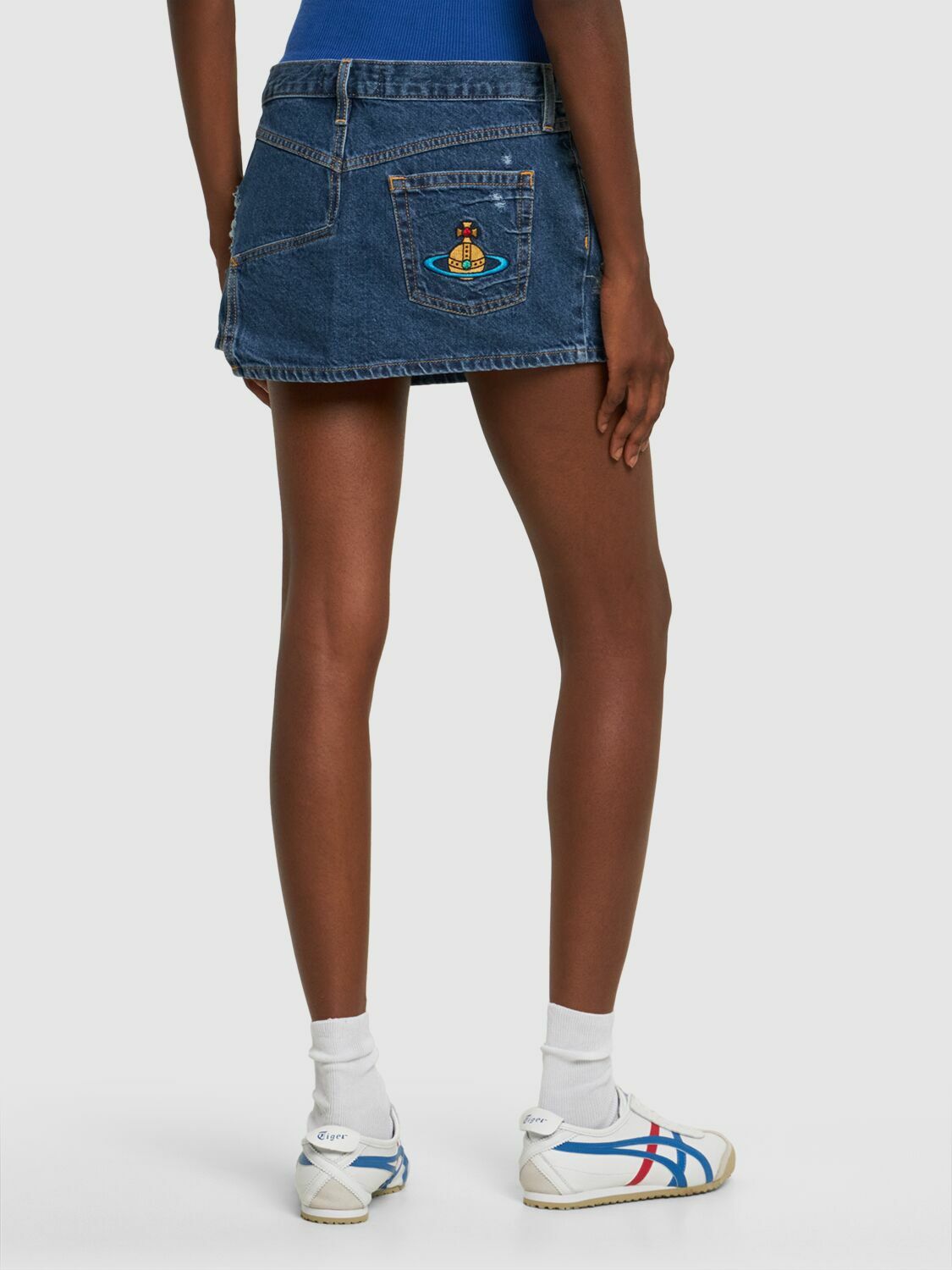 VIVIENNE WESTWOOD - Crewe Denim Mini Skirt W/ Orb Logo VIVIENNE WESTWOOD - Crewe Denim Mini Skirt W/ Orb Logo