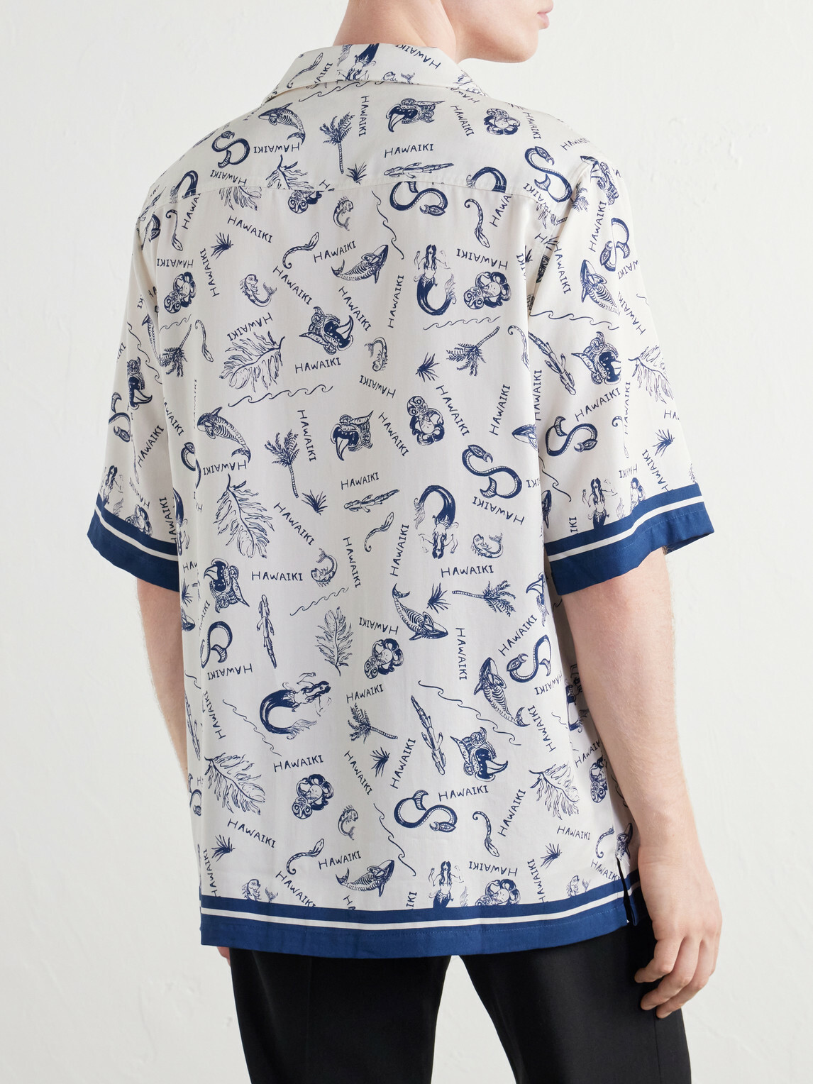 MANAAKI - Hawaiki Camp-Collar Printed Lyocell-Twill Shirt - Blue