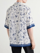 MANAAKI - Hawaiki Camp-Collar Printed Lyocell-Twill Shirt - Blue