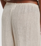 Leset Stella sequined linen-blend wide-leg pants