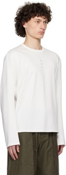 CARNET-ARCHIVE White '3 Stitches 3 Metal Plates' Long Sleeve T-shirt