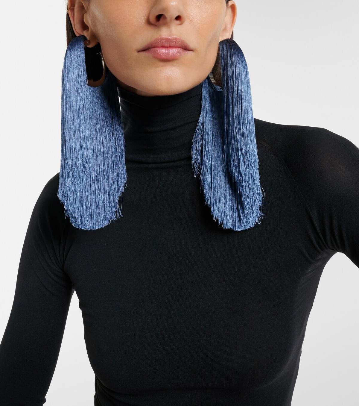 Alaïa Fringed hoop earrings