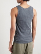 Barena - Ribbed Cotton-Blend Jersey Tank Top - Gray