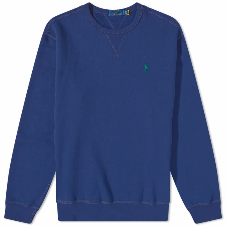 Photo: Polo Ralph Lauren Men's Vintage Fleece Crew Sweat in Harrison Blue