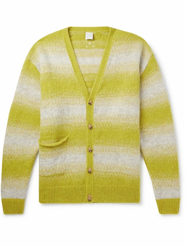 Photo: Pop Trading Company - Striped Knitted Cardigan - Yellow