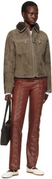 Saks Potts Burgundy Christina Leather Pants