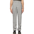 R13 Grey Plaid Crossover Trousers