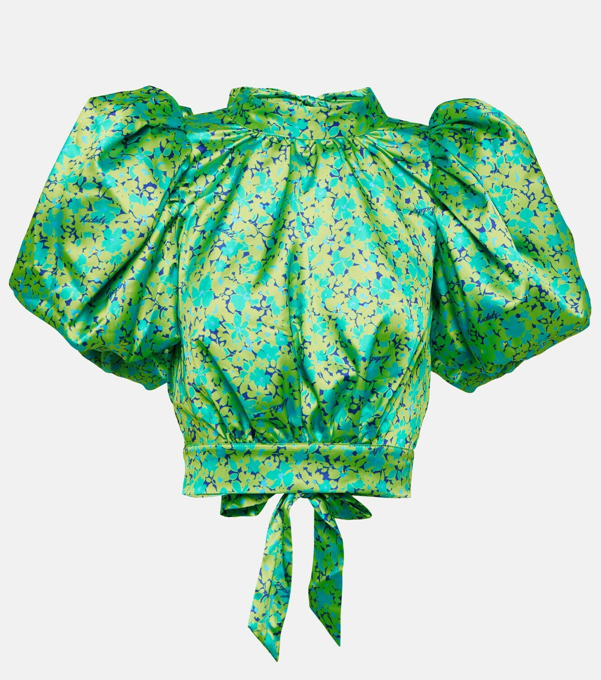 トップス ROTATE FLORAL BROCADE CROP TOP Rotate Birger Christensen Floral satin crop top ROTATE