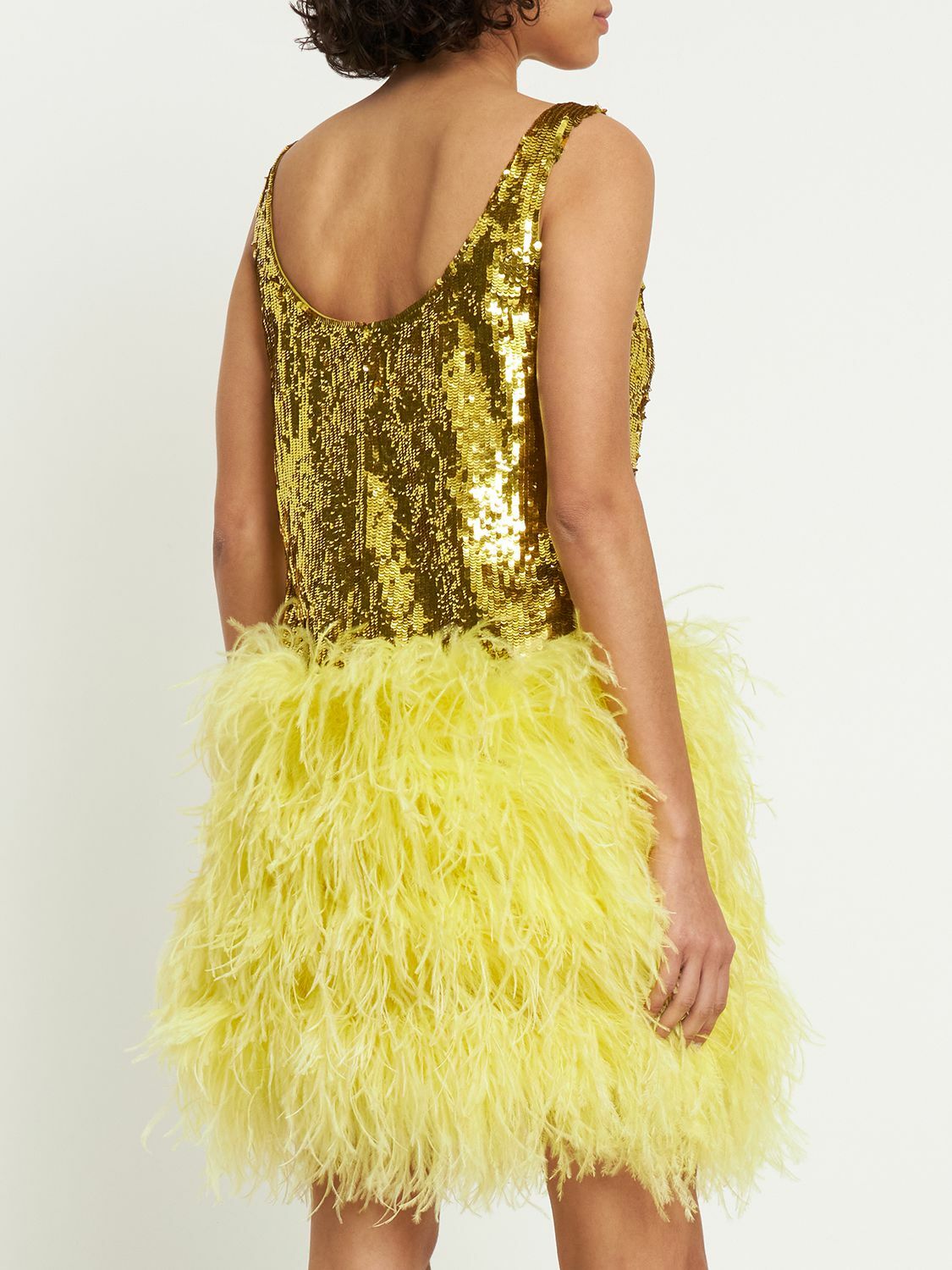 VIP【関税送料無料】希少 Valentino Feathers Mini Dress VALENTINO - Sequined Mini Dress W/ Feathers Valentino