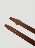 Logo Plaque Belt in Brown