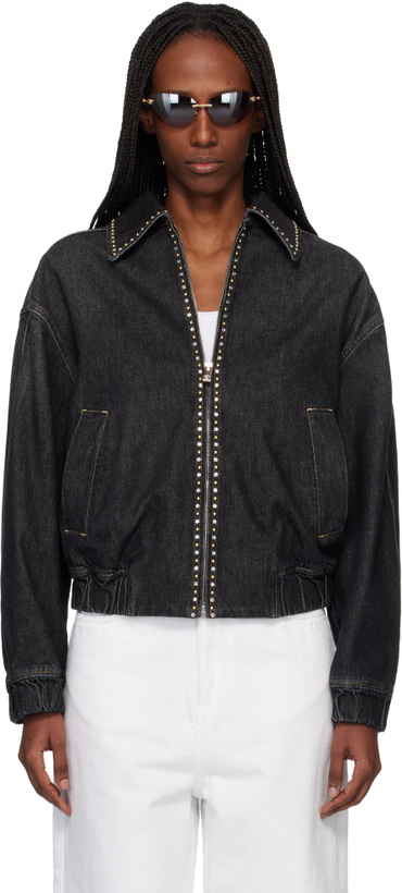 Photo: Versace Black Embellished Denim Jacket