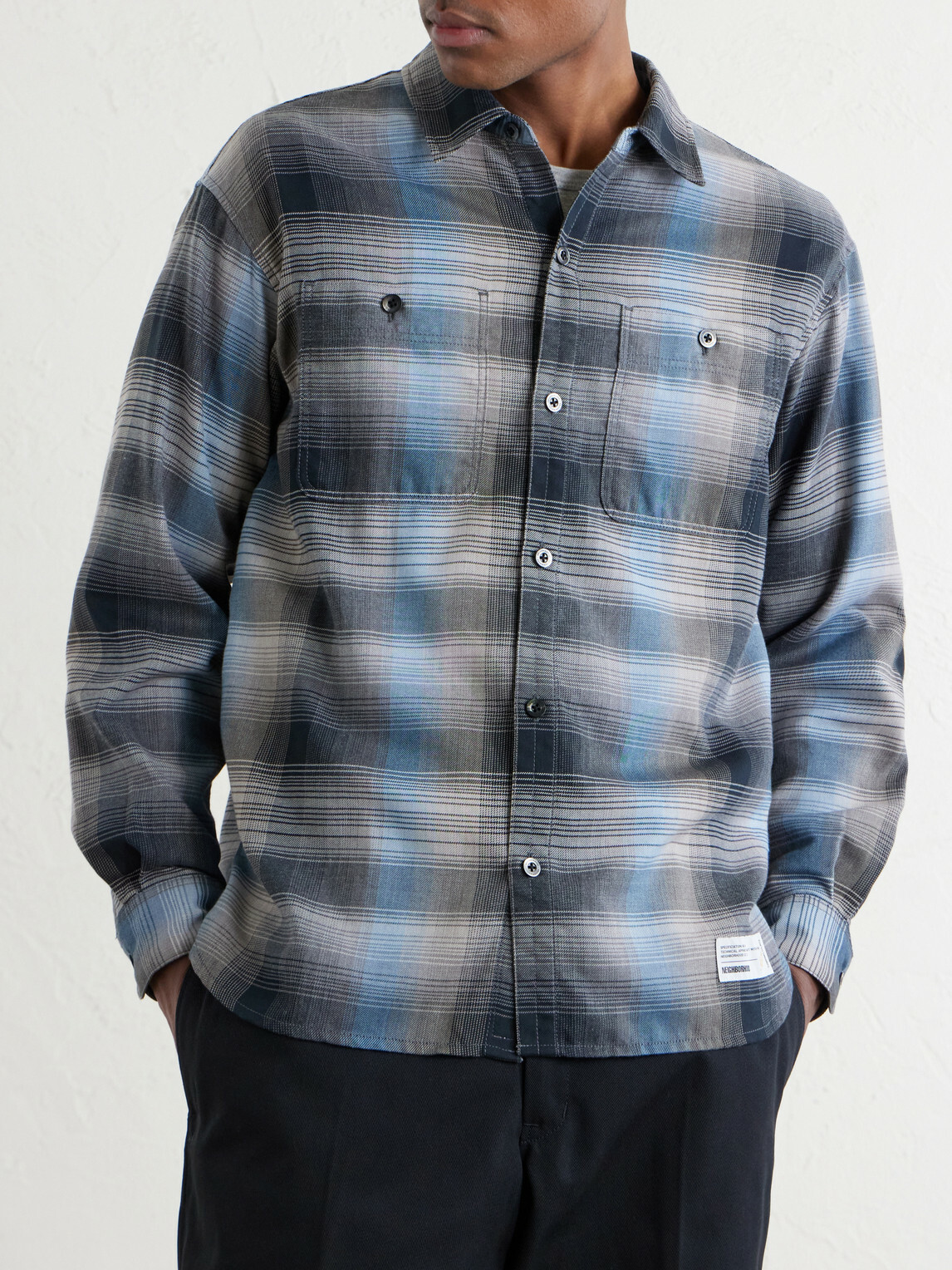 Neighborhood - Hombre Checked Flannel Shirt - Black Neighborhood