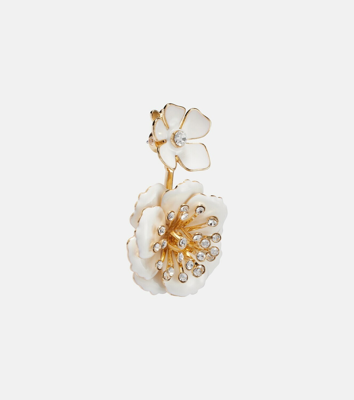 Carolina Herrera Crystal-embellished floral drop earrings