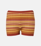 Bananhot Jack ribbed-knit striped shorts