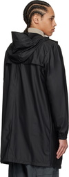RAINS Black Long Storm Breaker Rain Coat