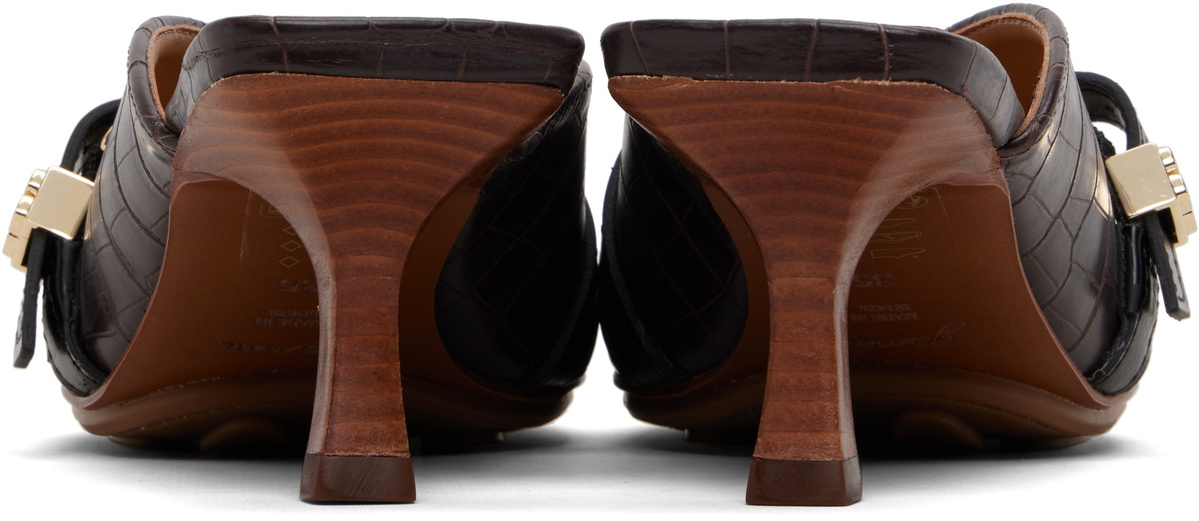 GANNI Brown Sue Mule Heels