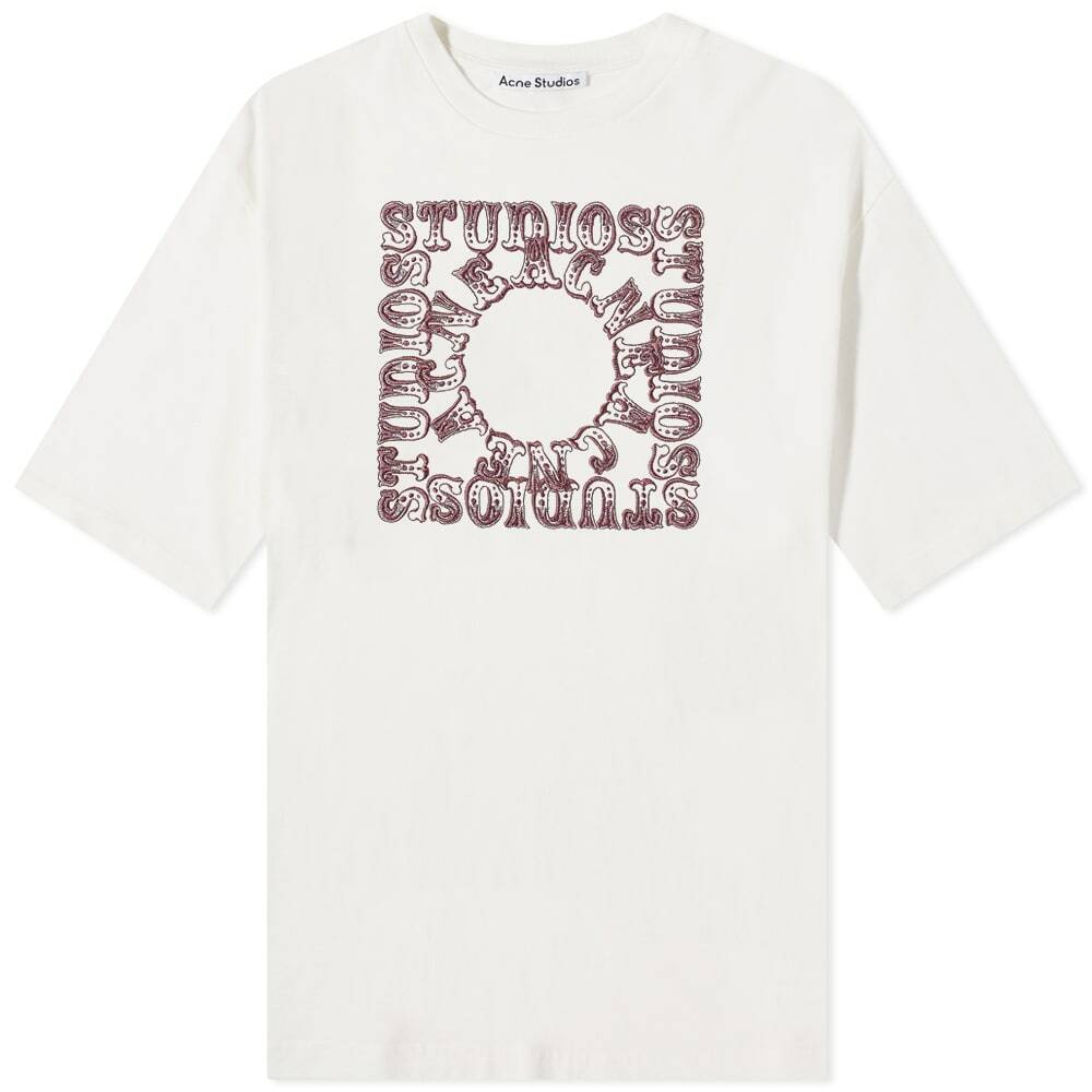 Acne Studios Men's Edlund Circus Logo T-Shirt in Off White