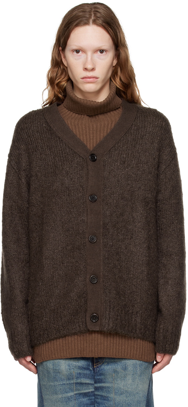 AMOMENTO Brown Grandpa Cardigan AMOMENTO