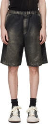 Maison MIHARA YASUHIRO Black Sun Faded Like Satin Shorts