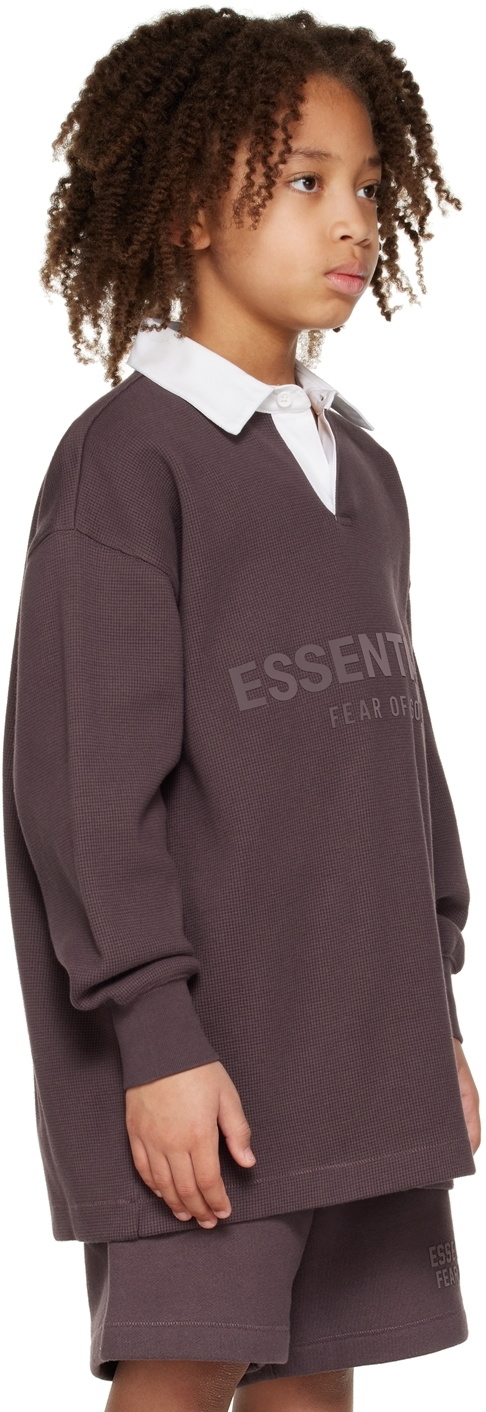 Essentials Kids Purple Button Polo