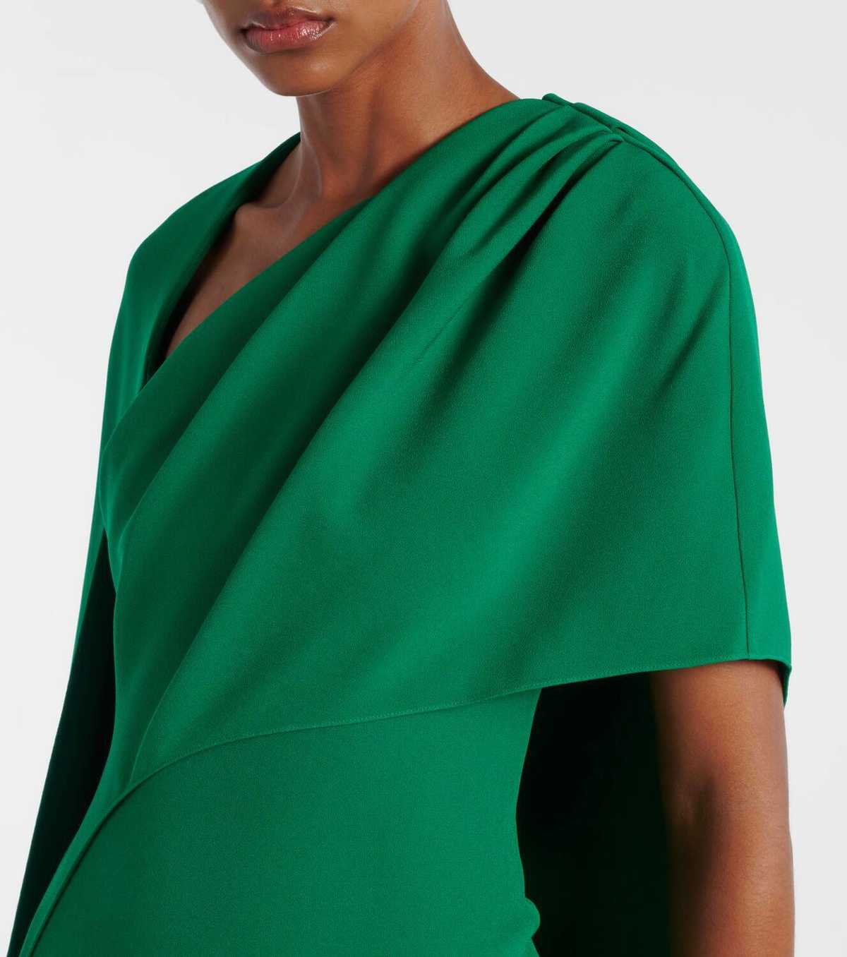 Safiyaa Caped asymmetric crêpe gown
