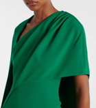Safiyaa Caped asymmetric crêpe gown
