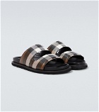 Burberry - Checked canvas slides